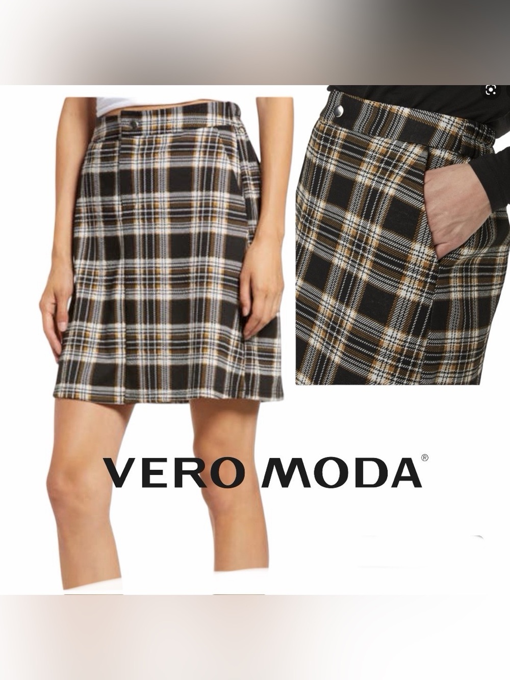 Plaid Mini Skirt Fidela Vero Moda from Nordstrom Size Small